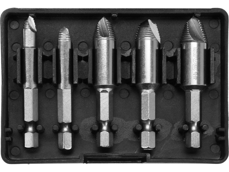 Набір екстракторів YATO : HEX 1/4", HSS 4241, для видалення зломаних гвинтів 5 шт (YT-06035)