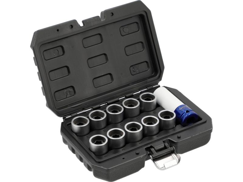 Набір головок для секретних болтів Toyota 1/2" YATO YT-060396, 11 предметів, CrMo