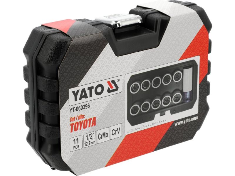 Набір головок для секретних болтів Toyota 1/2" YATO YT-060396, 11 предметів, CrMo