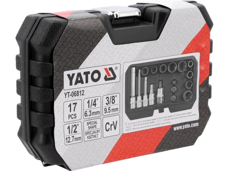 Набір головок для гальмівних супортів YATO YT-06812, 17 предметів, CrV