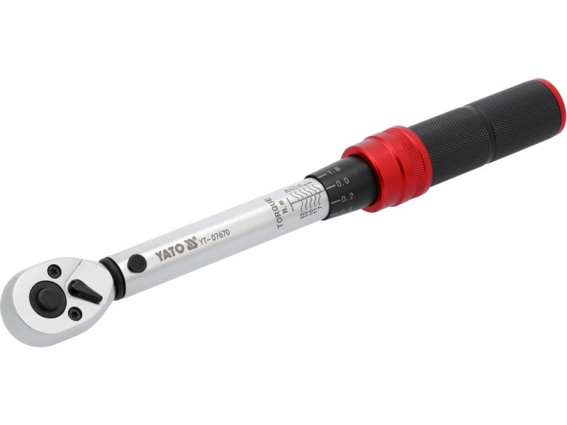 Ключ динамометричний YATO : квадрат 1/4", F= 5- 25 Нм, L= 230- 240 мм (YT-07670)