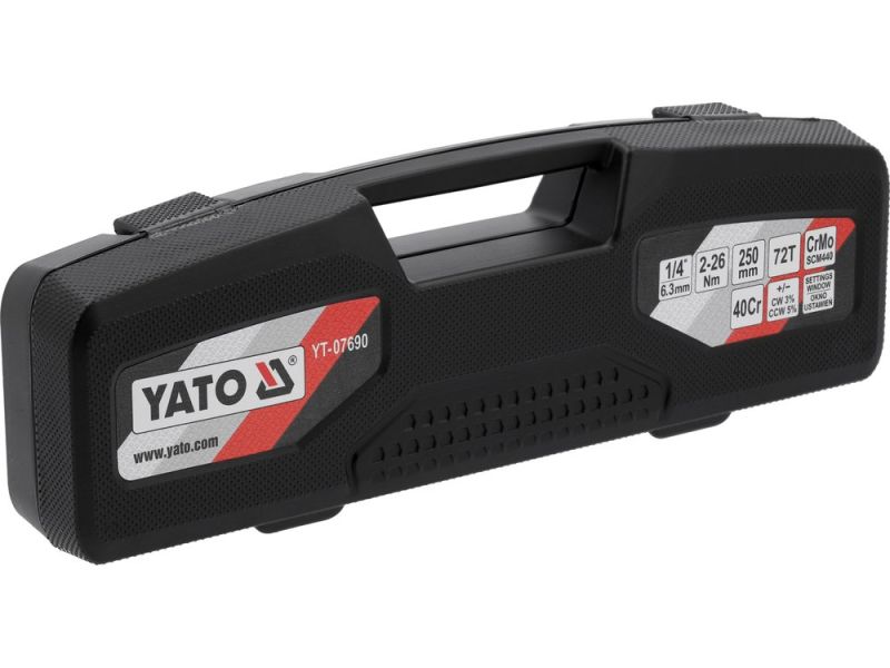 Ключ динамометрический щелчковый со шкалой 1/4" YATO YT-07690, 2-26 Н·м