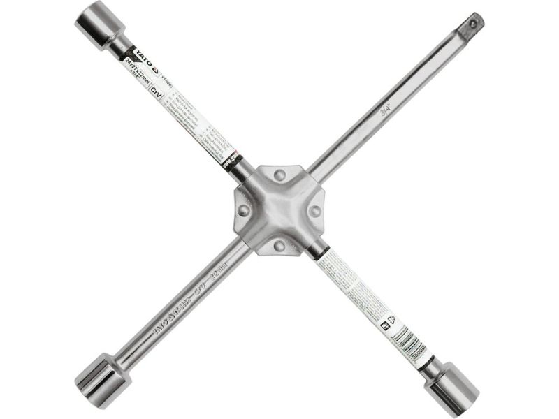 Ключ колісний хрестовий 24×27×32 мм та 3/4" YATO YT-0802, сталь 40CrV