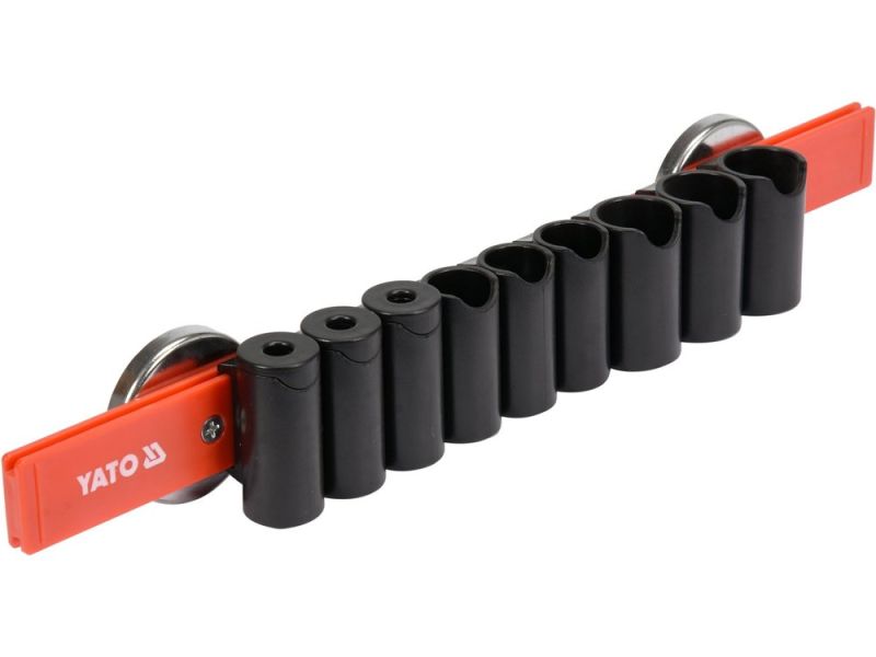 Рейка пластикова з магнітним кріпленням для 9 інструментів YATO : 350 х 50 х 40 мм (YT-08354)