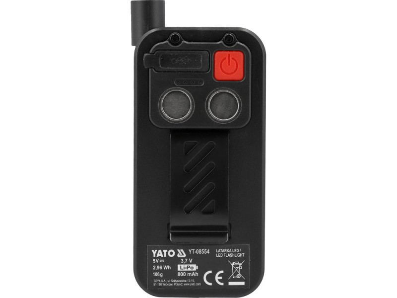 Ліхтар ручний робочий складаний YATO YT-08554, 600 лм, IP65, акумулятор