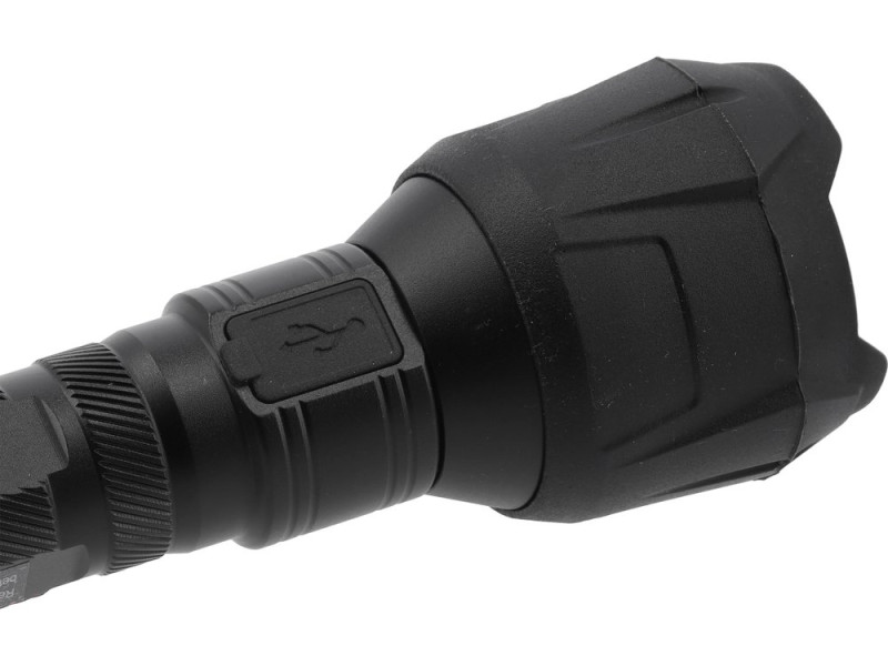 Фонарь ручной с прорезиненным корпусом YATO от аккумулятора Li-Ion 3.7 V 2 АГод, 1000 Lm, 2 режима (YT-085614)