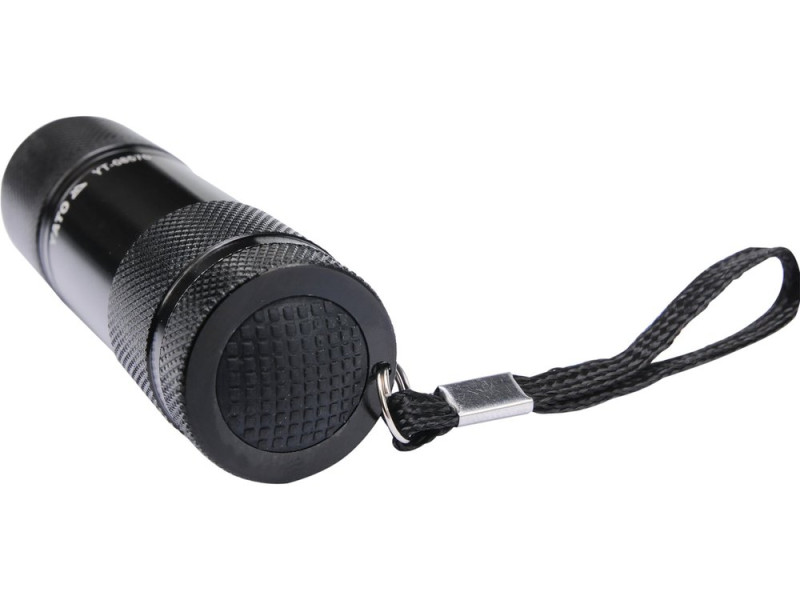 Ліхтар ручний алюмінієвий YATO YT-08570, 9 LED, 85×25 мм, батарейки AAA