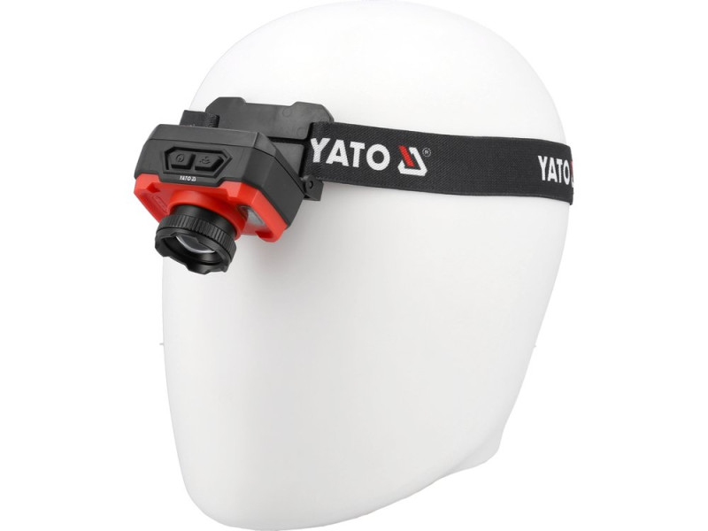 Ліхтар налобний акумуляторний YATO YT-085941, 600 лм, зум, IP65