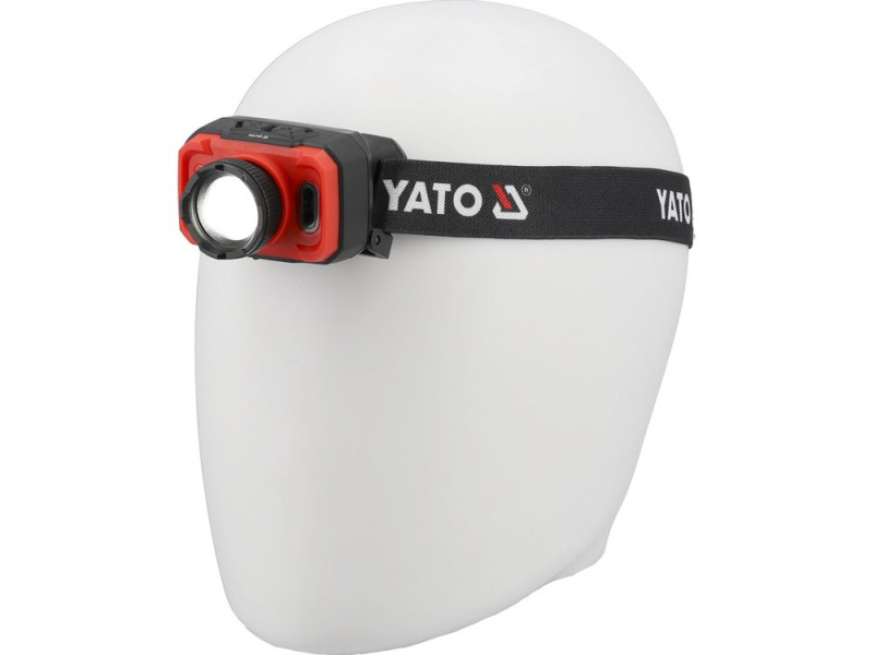 Ліхтар налобний акумуляторний YATO YT-085941, 600 лм, зум, IP65