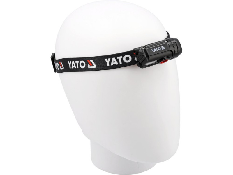 Фонарь на лоб диодный YATO; живл. Li-Po аккумул 3,7В, 0,35 АГод, 6 режимов, расстояние 85/50/30/20 м (YT-085944)