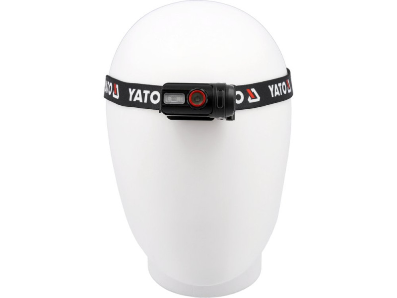 Фонарь на лоб диодный YATO; живл. Li-Po аккумул 3,7В, 0,35 АГод, 6 режимов, расстояние 85/50/30/20 м (YT-085944)