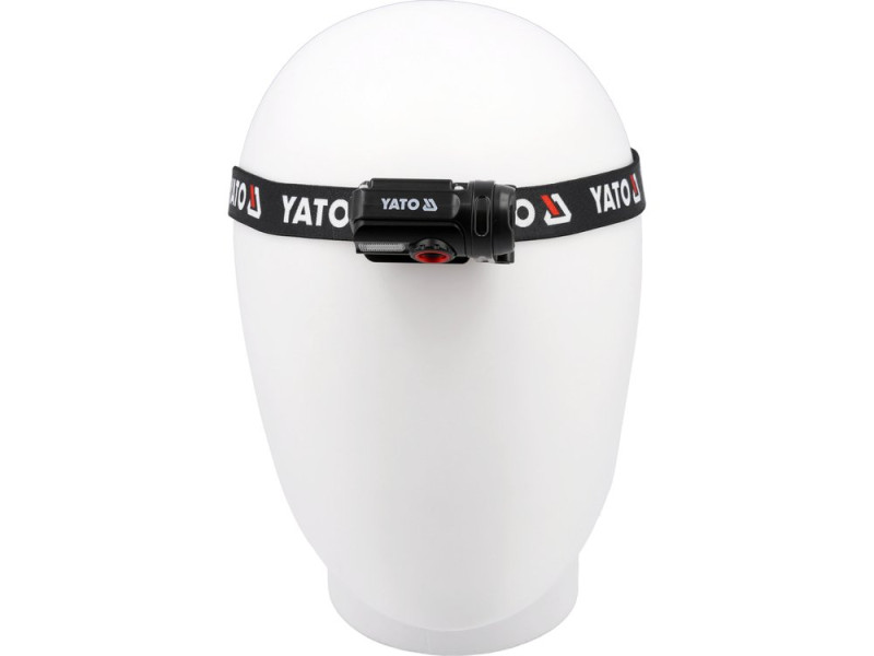 Фонарь на лоб диодный YATO; живл. Li-Po аккумул 3,7В, 0,35 АГод, 6 режимов, расстояние 85/50/30/20 м (YT-085944)