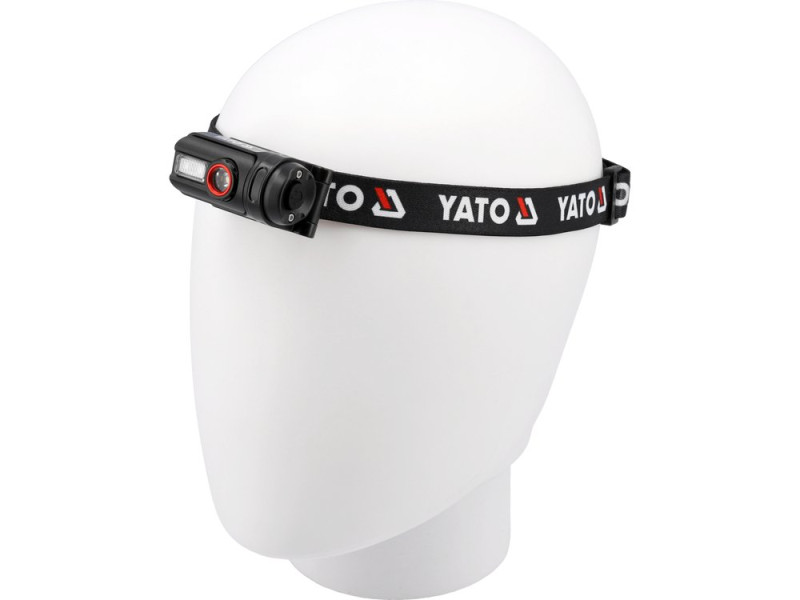 Фонарь на лоб диодный YATO; живл. Li-Po аккумул 3,7В, 0,35 АГод, 6 режимов, расстояние 85/50/30/20 м (YT-085944)