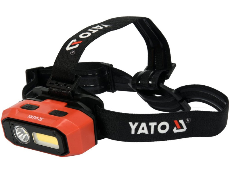Фонарь налобный аккумуляторный YATO YT-08594, 800 лм, IP54, 2200 мА·ч