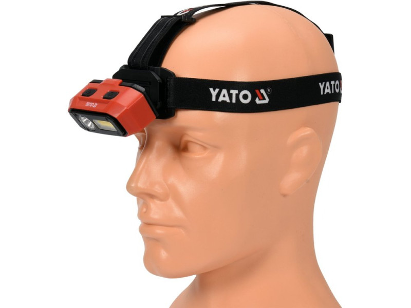 Фонарь налобный аккумуляторный YATO YT-08594, 800 лм, IP54, 2200 мА·ч