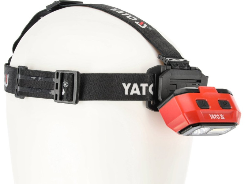 Фонарь налобный аккумуляторный YATO YT-08594, 800 лм, IP54, 2200 мА·ч
