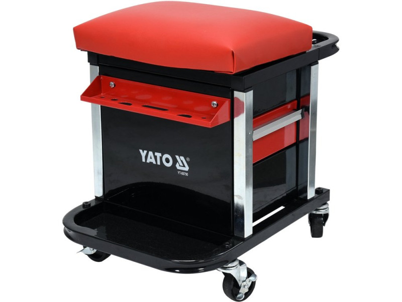 Табурет на колесах YATO з 2 шуфлядами, 530 x 470 x 360 мм, 150 кг (YT-08790)