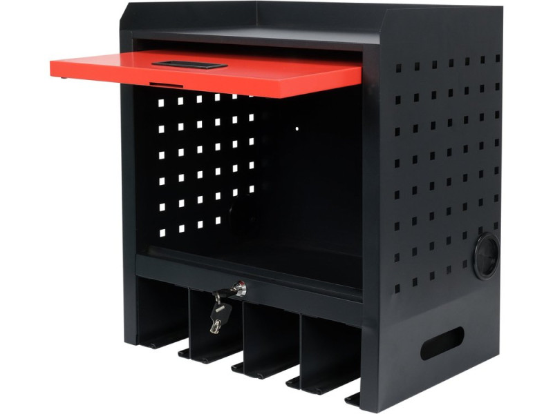 Шкаф для электроинструмента YATO 480x430x280 мм, 4 гнезда, 2 ключа, металлический (YT-09093)