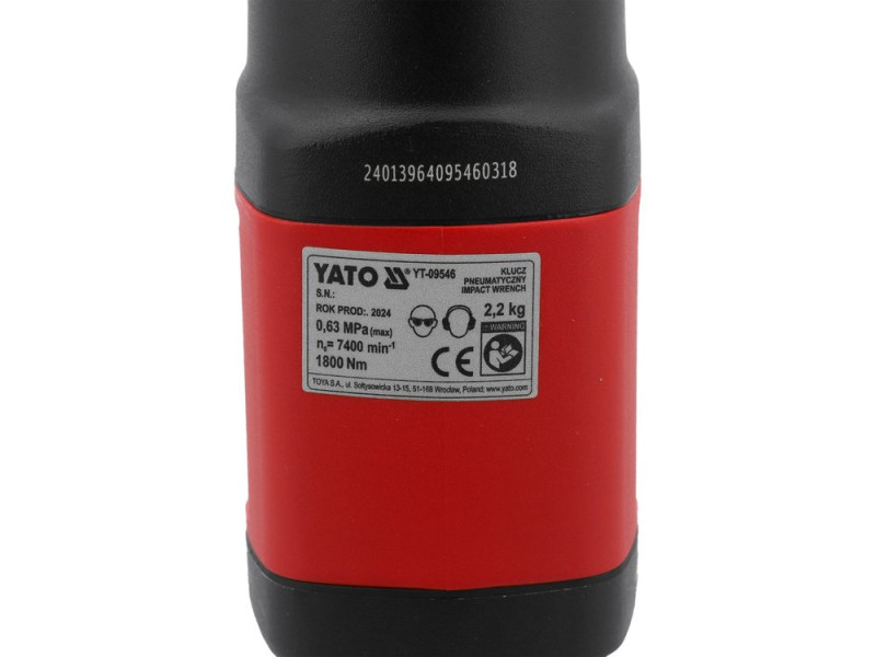 Гайковерт пневматический ударный 1/2" YATO YT-09546, 1800 Н·м, композит