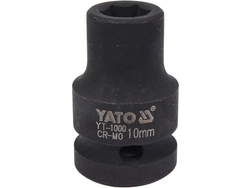 Головка торцевая ударная 1/2" 10 мм YATO YT-1000, 6-гранная, короткая