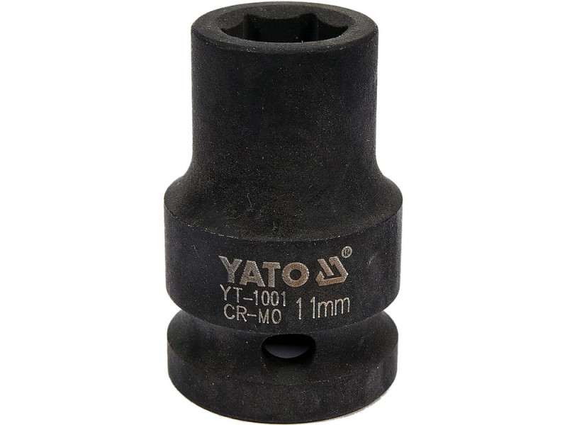 Головка торцева ударна 1/2" 11 мм YATO YT-1001, 6-гранна, коротка