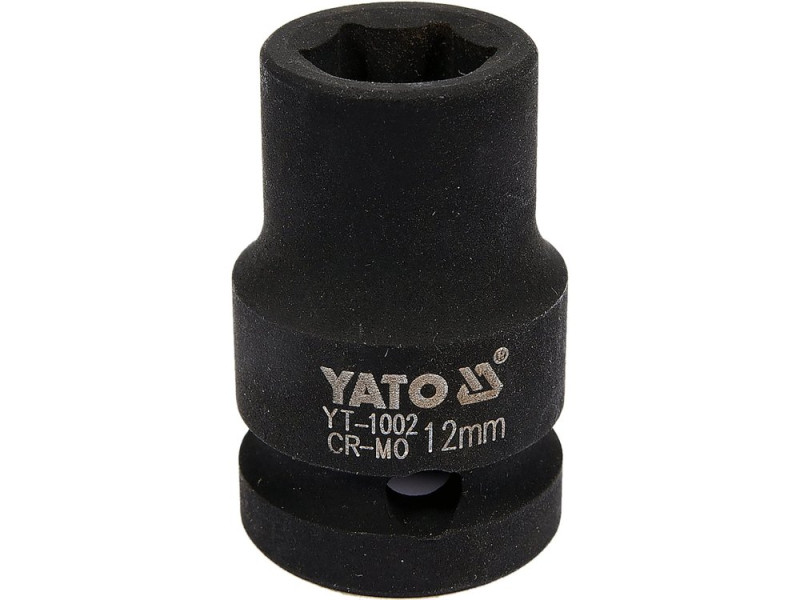 Головка торцевая ударная 1/2" 12 мм YATO YT-1002, 6-гранная, короткая