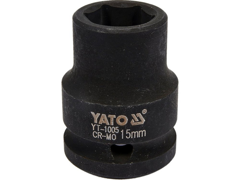 Головка торцева ударна 1/2" 15 мм YATO YT-1005, 6-гранна, коротка