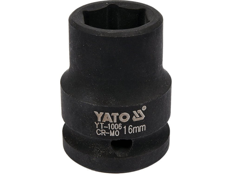 Головка торцева ударна 1/2" 16 мм YATO YT-1006, 6-гранна, коротка