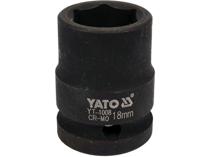 Головка торцева ударна 1/2" 18 мм YATO YT-1008, 6-гранна, коротка