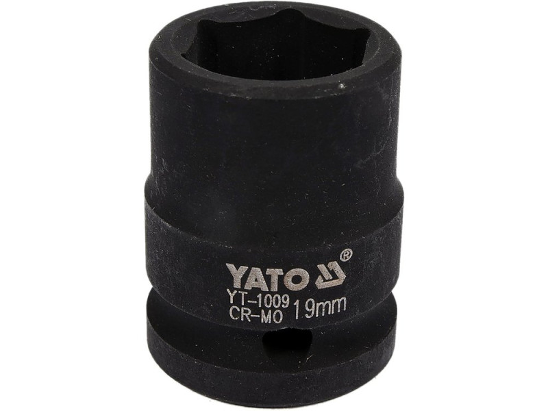Головка торцевая ударная 1/2" 19 мм YATO YT-1009, 6-гранная, короткая