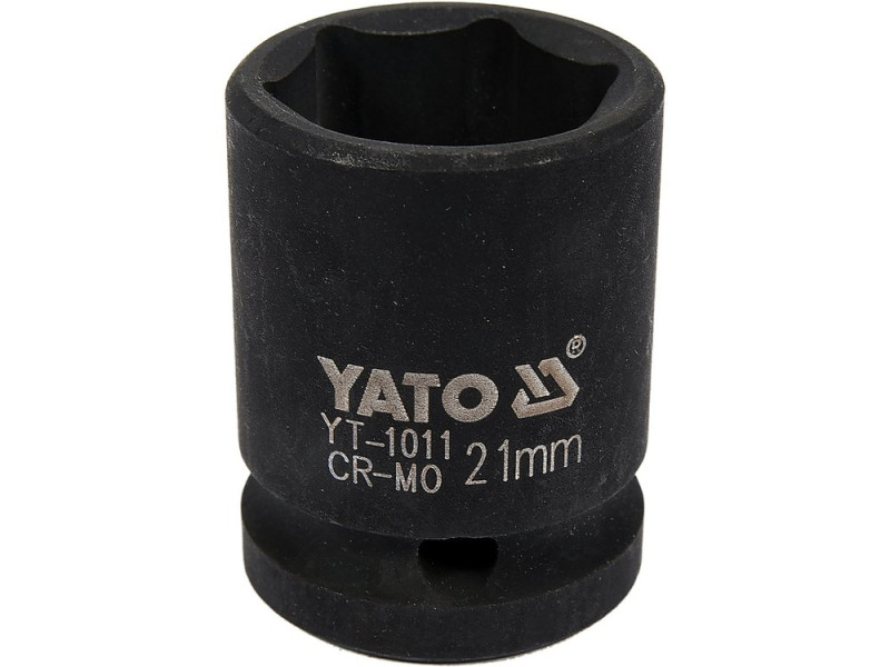 Головка торцевая ударная 1/2" 21 мм YATO YT-1011, 6-гранная, короткая