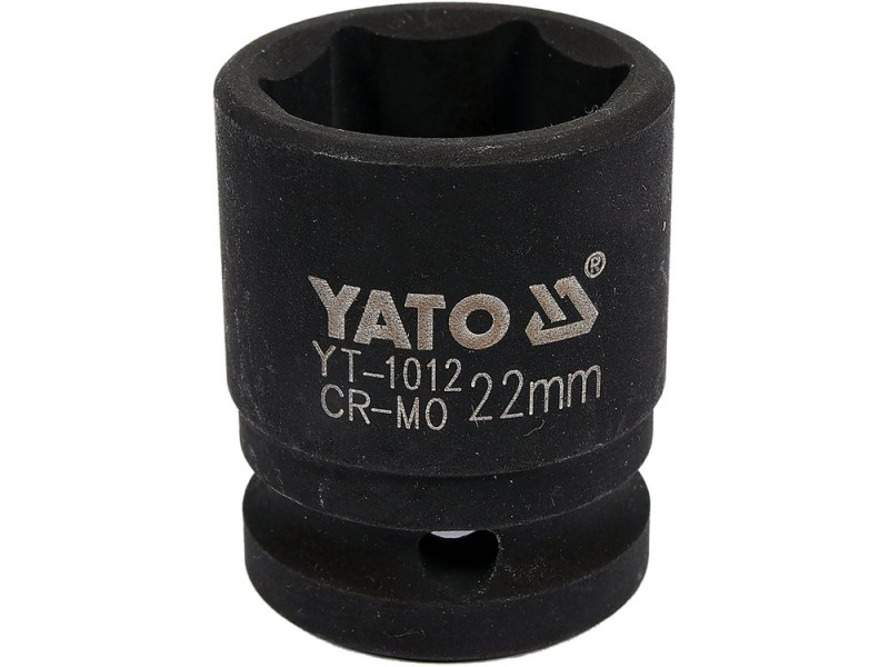 Головка торцева ударна 1/2" 22 мм YATO YT-1012, 6-гранна, коротка