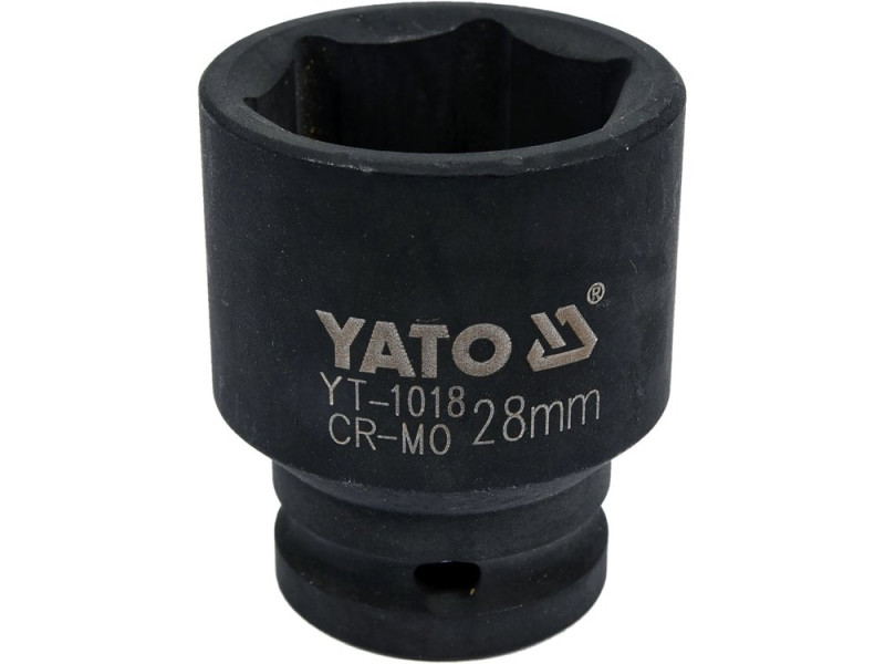 Головка торцева ударна 1/2" 28 мм YATO YT-1018, 6-гранна, коротка