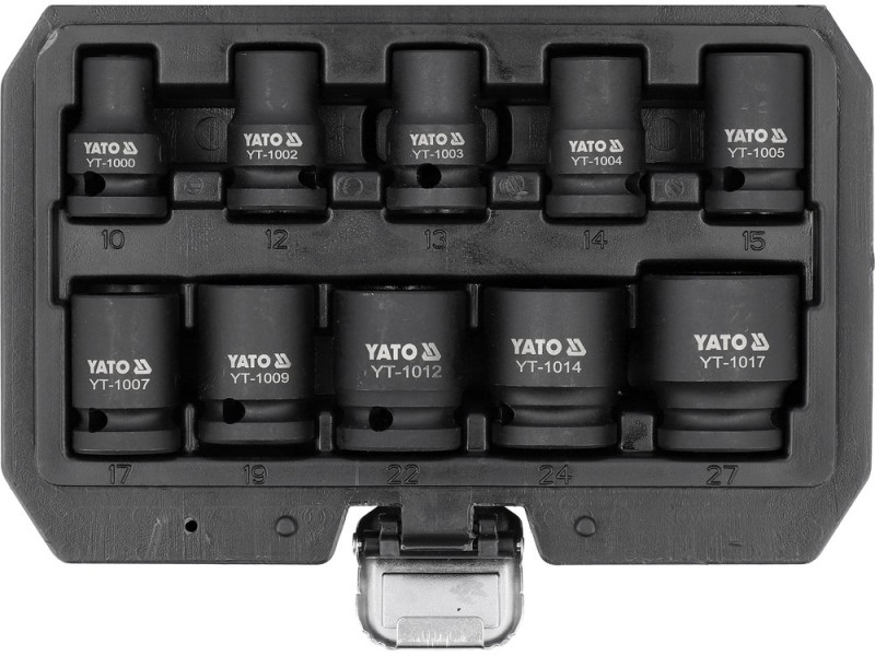Набор головок торцевых ударных 1/2" YATO YT-10252, 6-гранные, 10 шт