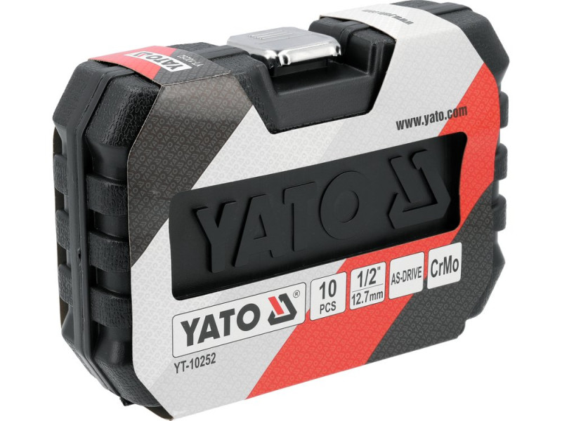 Набор головок торцевых ударных 1/2" YATO YT-10252, 6-гранные, 10 шт