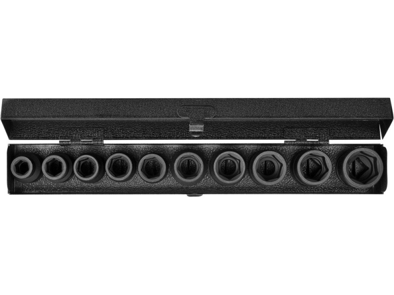 Набор головок торцевых ударных коротких 1/2" 10 шт YATO YT-1025