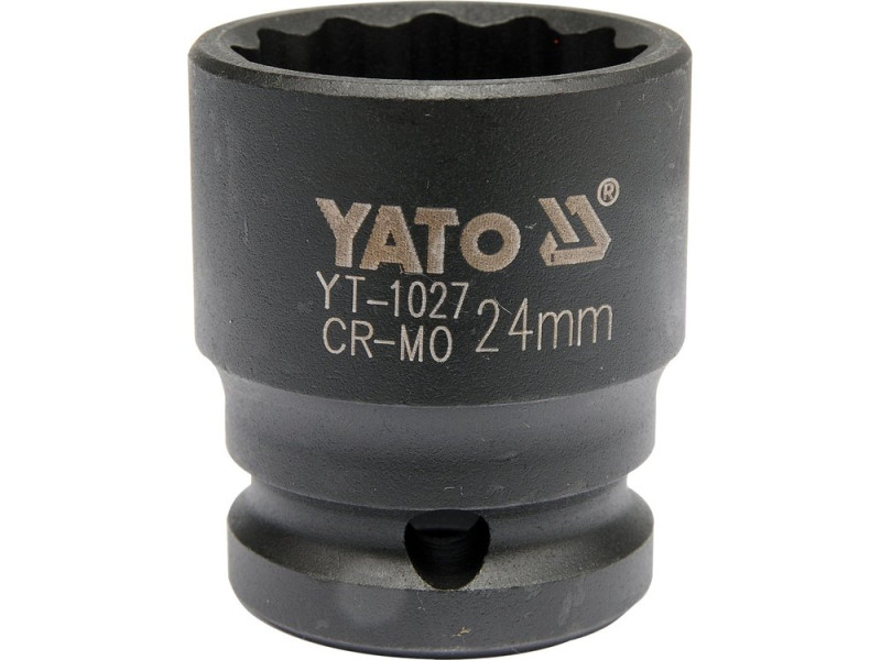 Головка торцевая ударная 1/2" 24 мм YATO YT-1027, 12-гранная, для ступиц