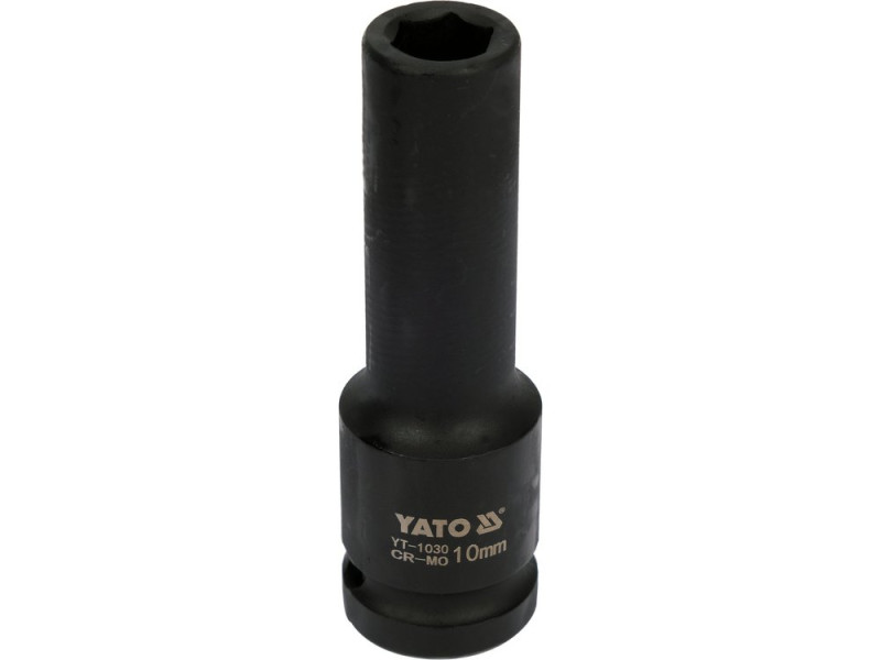 Головка торцева ударна 1/2" 10 мм YATO YT-1030, 6-гранна, довга