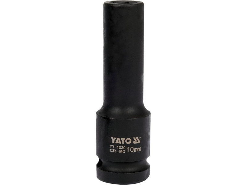 Головка торцева ударна 1/2" 10 мм YATO YT-1030, 6-гранна, довга