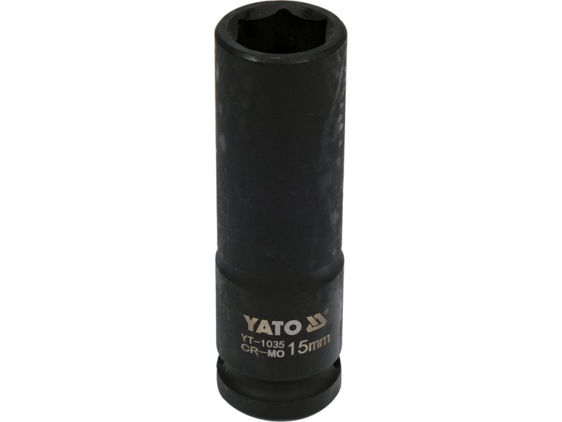 Головка торцевая ударная 1/2" 15 мм YATO YT-1035, 6-гранная, длинная