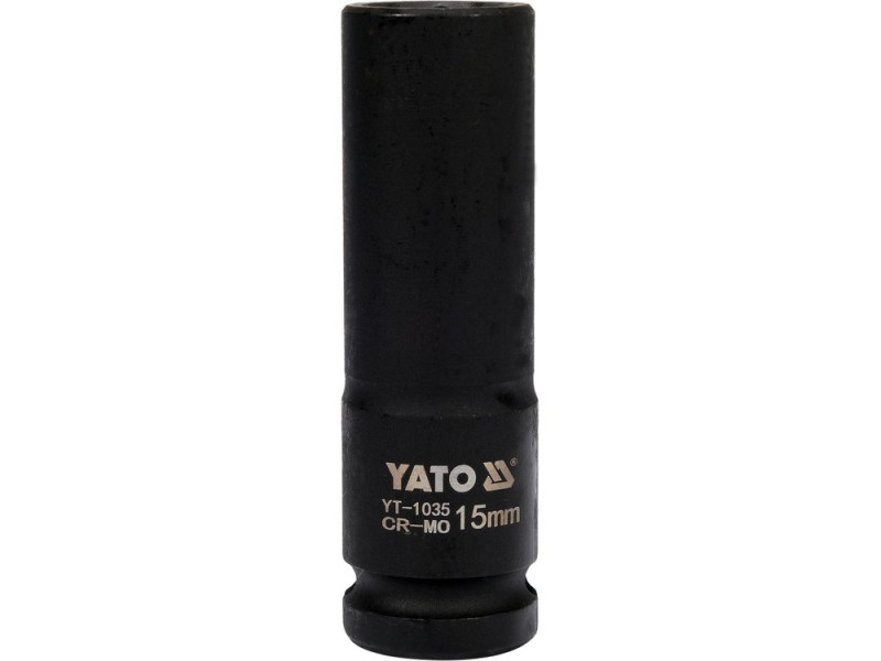 Головка торцевая ударная 1/2" 15 мм YATO YT-1035, 6-гранная, длинная