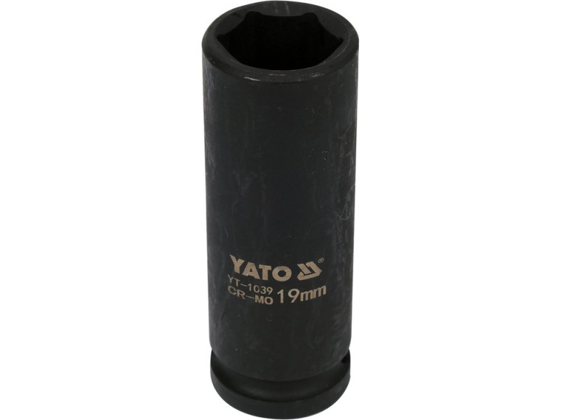 Головка торцева ударна 1/2" 19 мм YATO YT-1039, 6-гранна, довга
