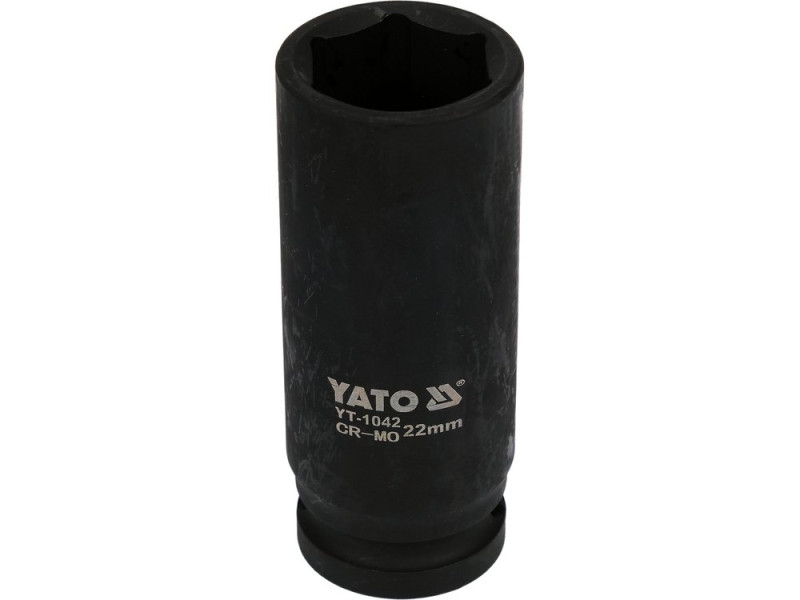 Головка торцева ударна 1/2" 22 мм YATO YT-1042, 6-гранна, довга