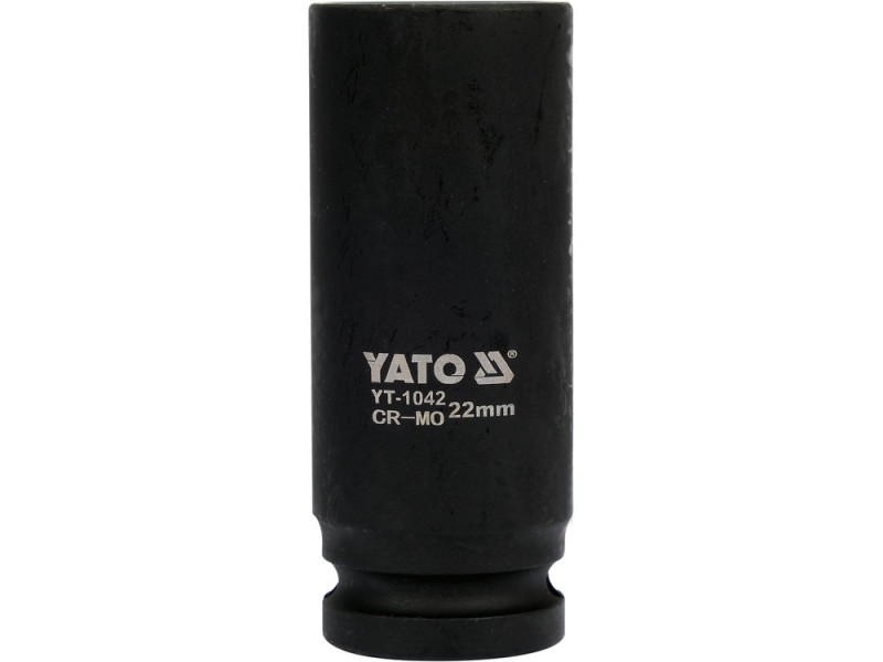 Головка торцева ударна 1/2" 22 мм YATO YT-1042, 6-гранна, довга