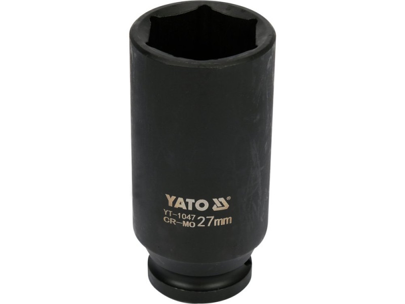 Головка торцевая ударная 1/2" 27 мм YATO YT-1047, 6-гранная, длинная
