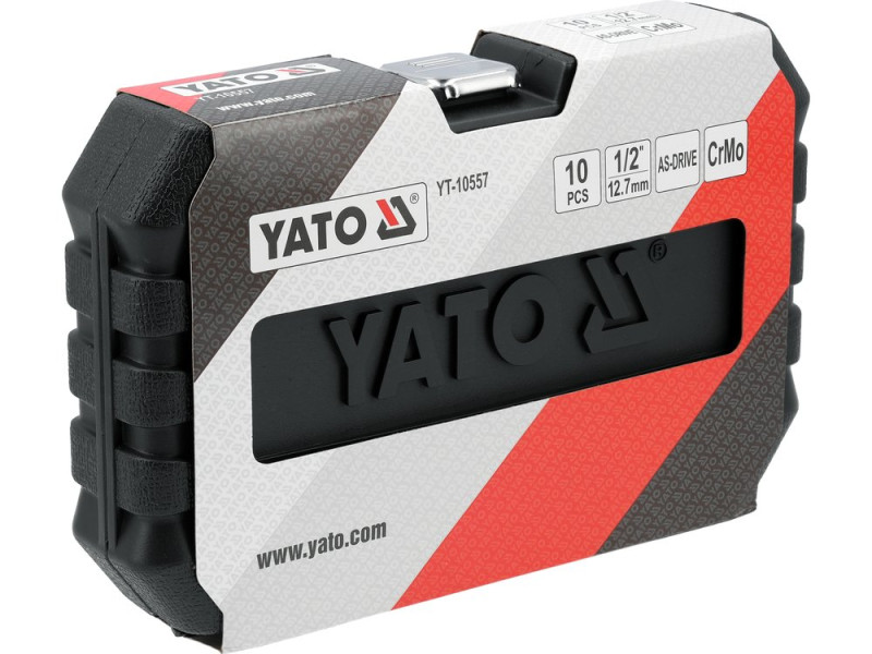 Набір головок торцевих ударних 1/2" YATO YT-10557, 6-гранні, подовжені, 10 предметів