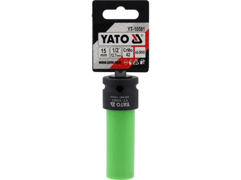 Головка торцева для литих дисків ударна 1/2" 15 мм YATO YT-10581, 85 мм