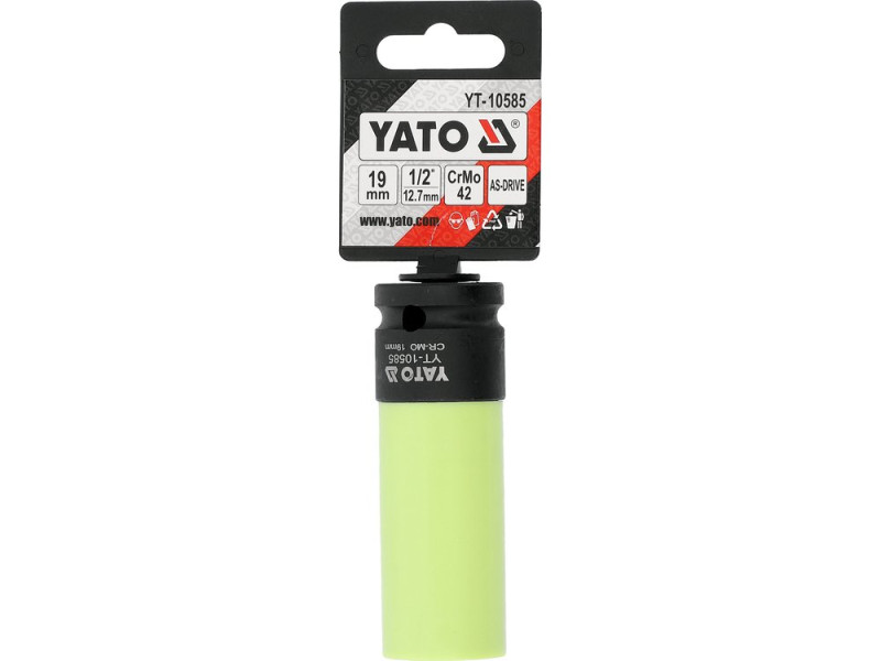 Головка торцева для литих дисків ударна 1/2" 19 мм YATO YT-10585, 85 мм