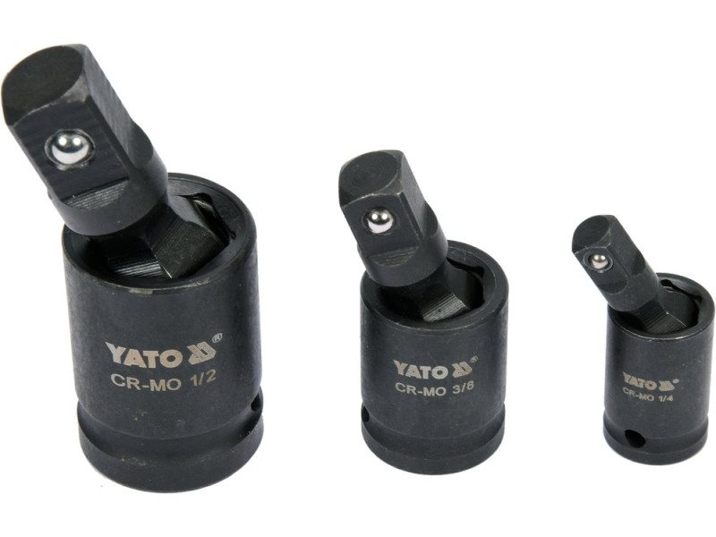 Набір карданів шарнірних ударних 1/4" 3/8" 1/2" YATO YT-10643, 3 шт
