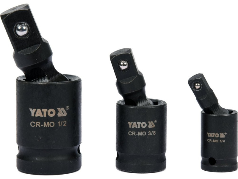 Набір карданів шарнірних ударних 1/4" 3/8" 1/2" YATO YT-10643, 3 шт